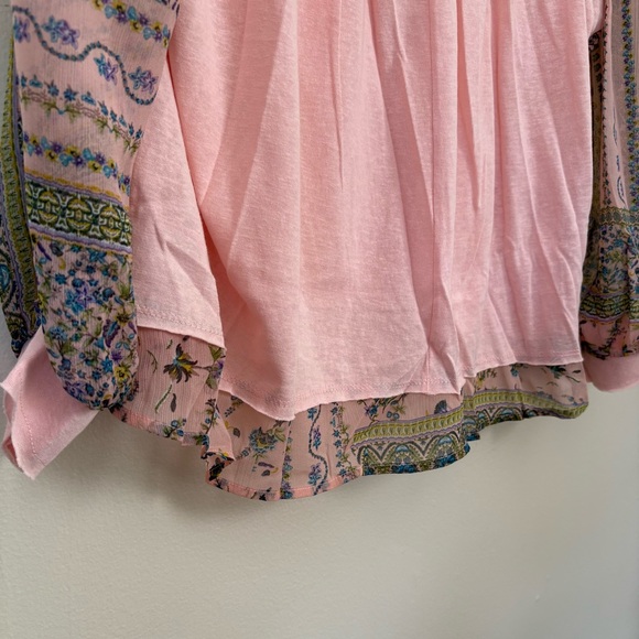 NWT Umgee | Pink Boho Top with Floral Sleeves | Size Small - Picture 16 of 16